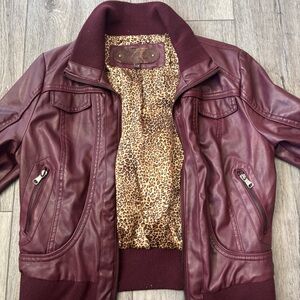Ci Sono Maroon Bomber Jacket